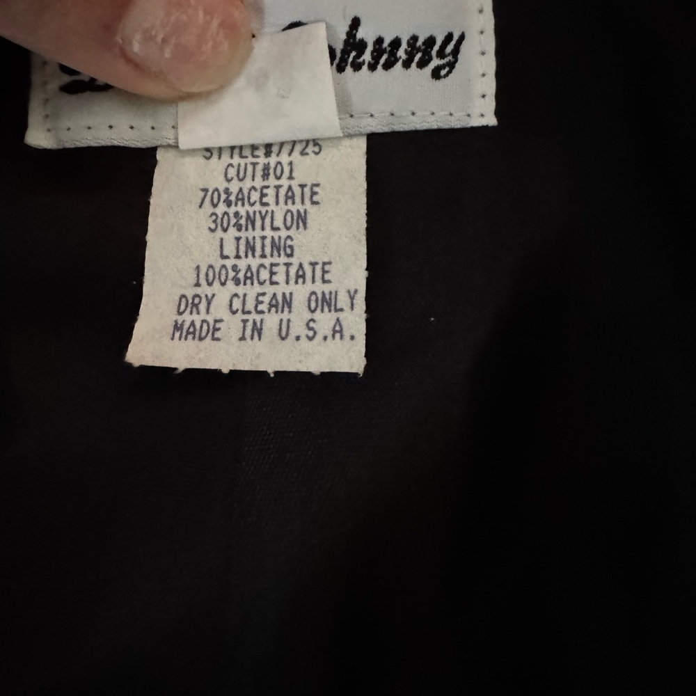 VTG Velvet Open Cardigan Black Dave & Johnny L 80s USA 90s Women's Mid Length - Picture 7 of 7